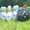 Giant Inflatable Kids Bowling Set - 6 27" Jumbo inflatable bowling pins - 1 24" Yard Bowling Ball -30"Glow Tape-1 Foot Pump-1 Mesh Bag-10 Score Sheet-Indoor Outdoor Lawn Bowling set for Adult Kids view 1