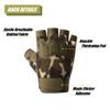 HYCOPROT Fingerless Gloves, Knuckle Protective Breathable Lightweight Outdoor Gloves for Shooting, Hunting, Motorcycling, Climbing (S, Green) view 3