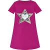 Sunny Fashion Girls Dress Cotton Casual Star Embroidered Violet Red Size 4 view 2