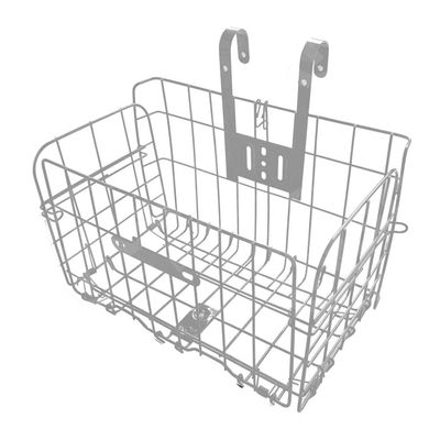 beiyoule Foldable Bike Basket, Detachable Front Rear Bike Basket Wire Mesh Bicycle Hanging Rack for Mountain Bike Accessories Bike Frame Basket
