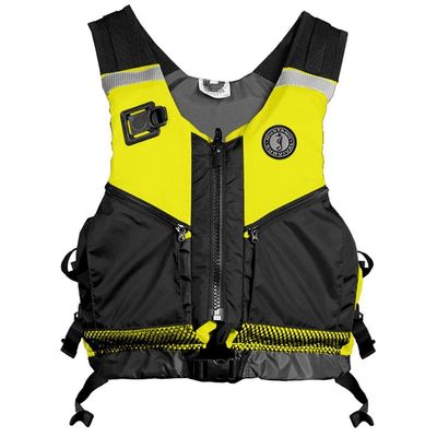 MUSTANG SURVIVAL - Shore Based Water Rescue Vest (Fluorescent Green-XL) - USCG Approved, Short Waist for Mobility, Reflective Tape, Fast tab, D-Ring