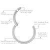 Ldurian 316L Hypoallergenic Nose Ring Hoops - 18G 9mm Silver Plated 316L Surgical Steel Septum Cartilage Earring - Body Piercing Lip Rings Jewelry view 2
