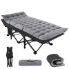 NAIZEA Folding Camping Cots for Adults, Folding Cot with Mattress Camping Bed Camp Cot Portable Military Cot, Double Layer Oxford Strong Heavy Duty Sleeping Cots with Carry Bag for Camp Office Use view 1