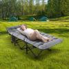NAIZEA Folding Camping Cots for Adults, Folding Cot with Mattress Camping Bed Camp Cot Portable Military Cot, Double Layer Oxford Strong Heavy Duty Sleeping Cots with Carry Bag for Camp Office Use view 2