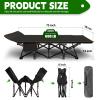 NAIZEA Folding Camping Cots for Adults, Folding Cot with Mattress Camping Bed Camp Cot Portable Military Cot, Double Layer Oxford Strong Heavy Duty Sleeping Cots with Carry Bag for Camp Office Use view 4