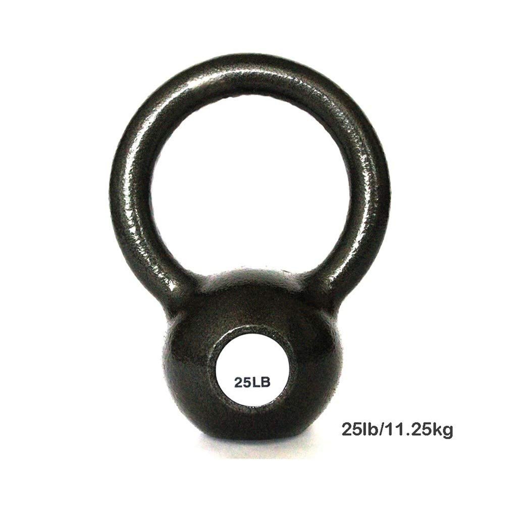 AGYH Kettlebells Black Cast Iron Kettlebell, Large Round Handle, Male And Female Strength Training Equipment,15lb/20lb/25lb/30lb/35lb/40lb/45lb/50lb (Size : 25lb/11.25kg)