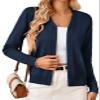 GRACE KARIN Women's Long Sleeve Cardigan Sweater Button Down Cardigan V Neck Stretchy Outwear Midnight Blue S view 1