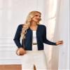 GRACE KARIN Women's Long Sleeve Cardigan Sweater Button Down Cardigan V Neck Stretchy Outwear Midnight Blue S view 4