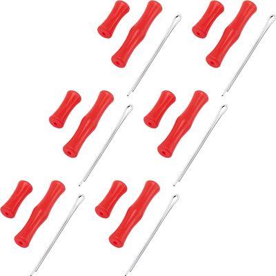 Sumind 6 Sets Bowstring Finger Guards Archery Bowstring Finger Protector for Hunting (Red)