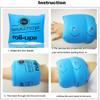 HOMEGOAL 3 Pairs Floaties Inflatable Swim Arm Bands Floatation Sleeves Swimming Rings Floats Tube Armlets for Kids and Adult (Blue) view 4