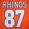 boriz H MCCRINGLEBERRY 87 Rhinos Football Jersey Stitch (50) Orange view 3