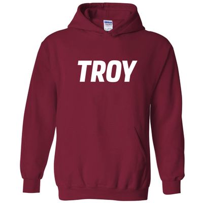 AH01 - Troy Trojans Basic Block Hoodie - 2X-Large - Cardinal