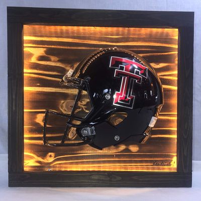 Framed and Lighted College Football Helmet (Texas Tech Red Raiders)