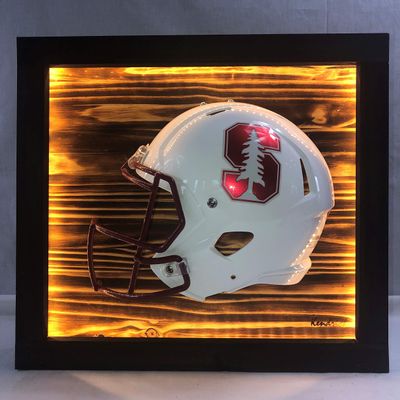Framed and Lighted College Football Helmet (Stanford Cardinals)