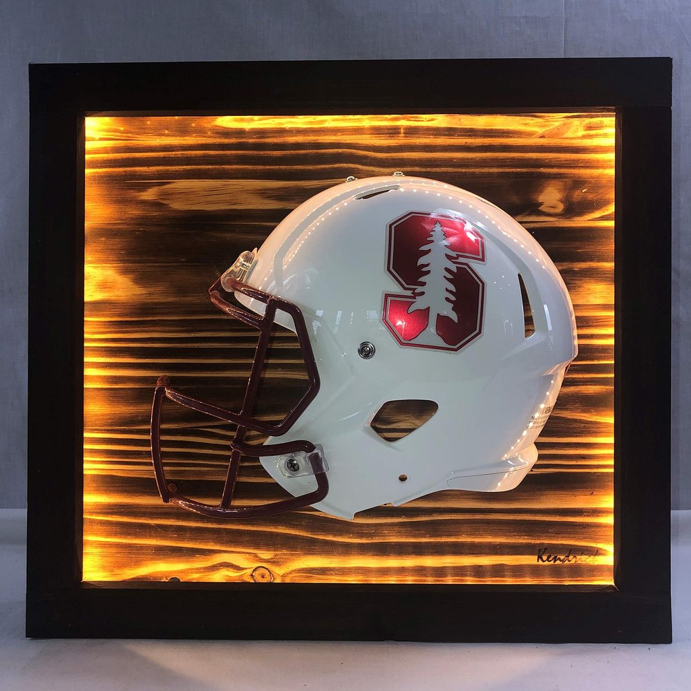 Framed and Lighted College Football Helmet (Stanford Cardinals)