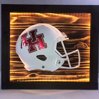 Framed and Lighted College Football Helmet (Houston Cougars)