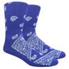 Mad Toro Paisley Bandana Crew Socks (Blue Paisley Bandana) view 1