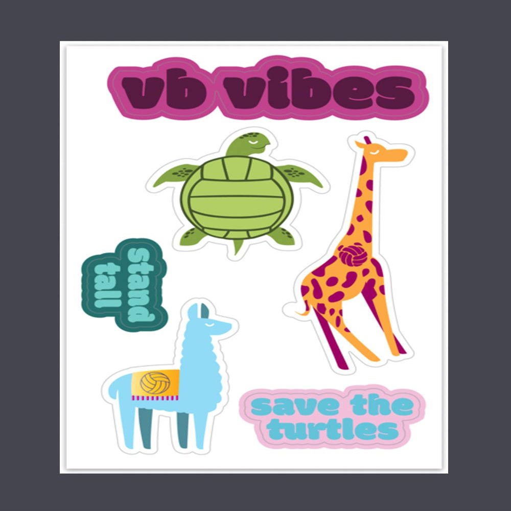 MVW STICKPKS (Llama, Turtle, Giraffe Sticker Pack)