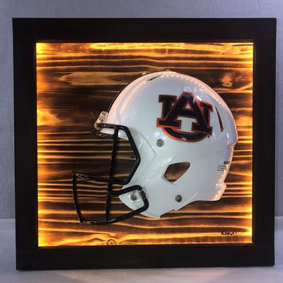 Framed and Lighted College Football Helmet (Auburn Tigers)