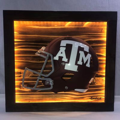 Framed and Lighted College Football Helmet (Texas A&M Aggies)