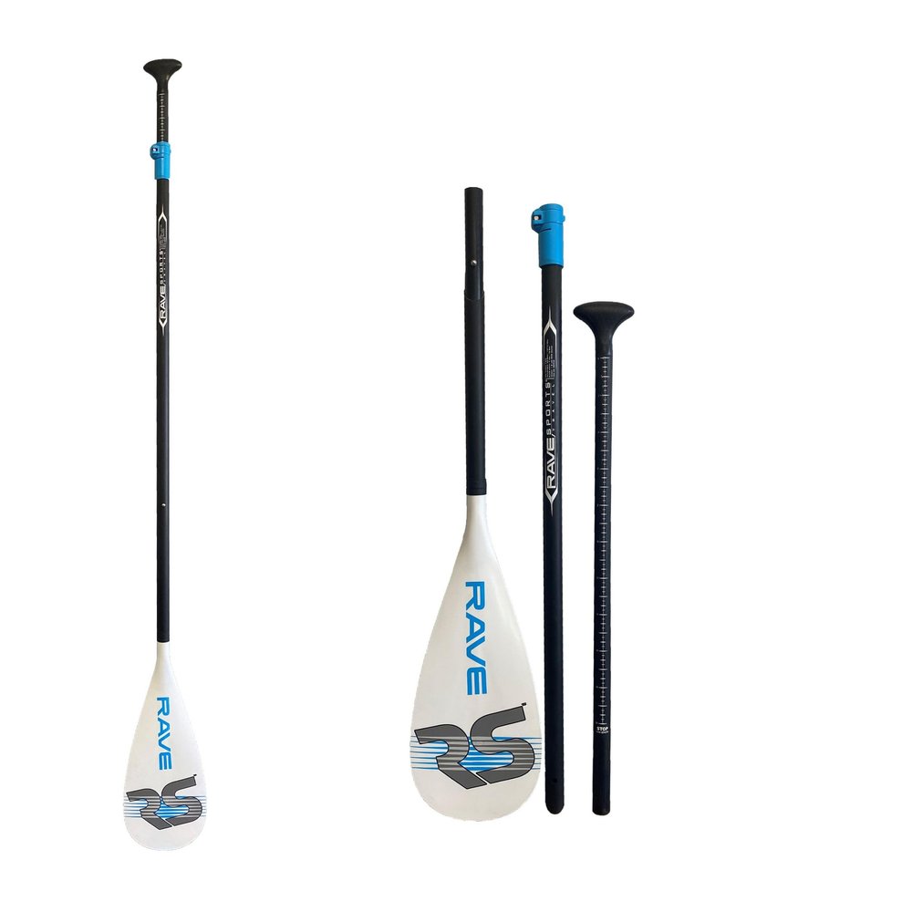 Rave Sports SUP Paddle Adjustable, Lightweight Oar for Stand Up Paddleboard, Floats and No Twist Handle Lock, Travel Style