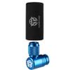 Turbulent CO2 Bike Tire Inflator Set - Presta and Schrader Valve Compatible - Quick Air Pump Tool for Mountain - MTB - Road - and Off-Road Bicycles - Insulated Sleeve - Cartridge Not Included (Blue) view 2