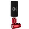 Turbulent CO2 Bike Tire Inflator Set - Presta and Schrader Valve Compatible - Quick Air Pump Tool for Mountain Bike - MTB - Road - Off-Road Bicycles - Insulated Sleeve - Cartridge Not Included (Red) view 2