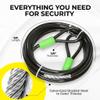 Vascer Heavy Duty Security Cable with Loops - 15 Feet (3/8") Bike Cable Lock Cut Resistant with Braided Steel and Vinyl Coating -Security Chain Lock for Bicycle, Boat, Ladder, Gate, Mower & Equipment view 3