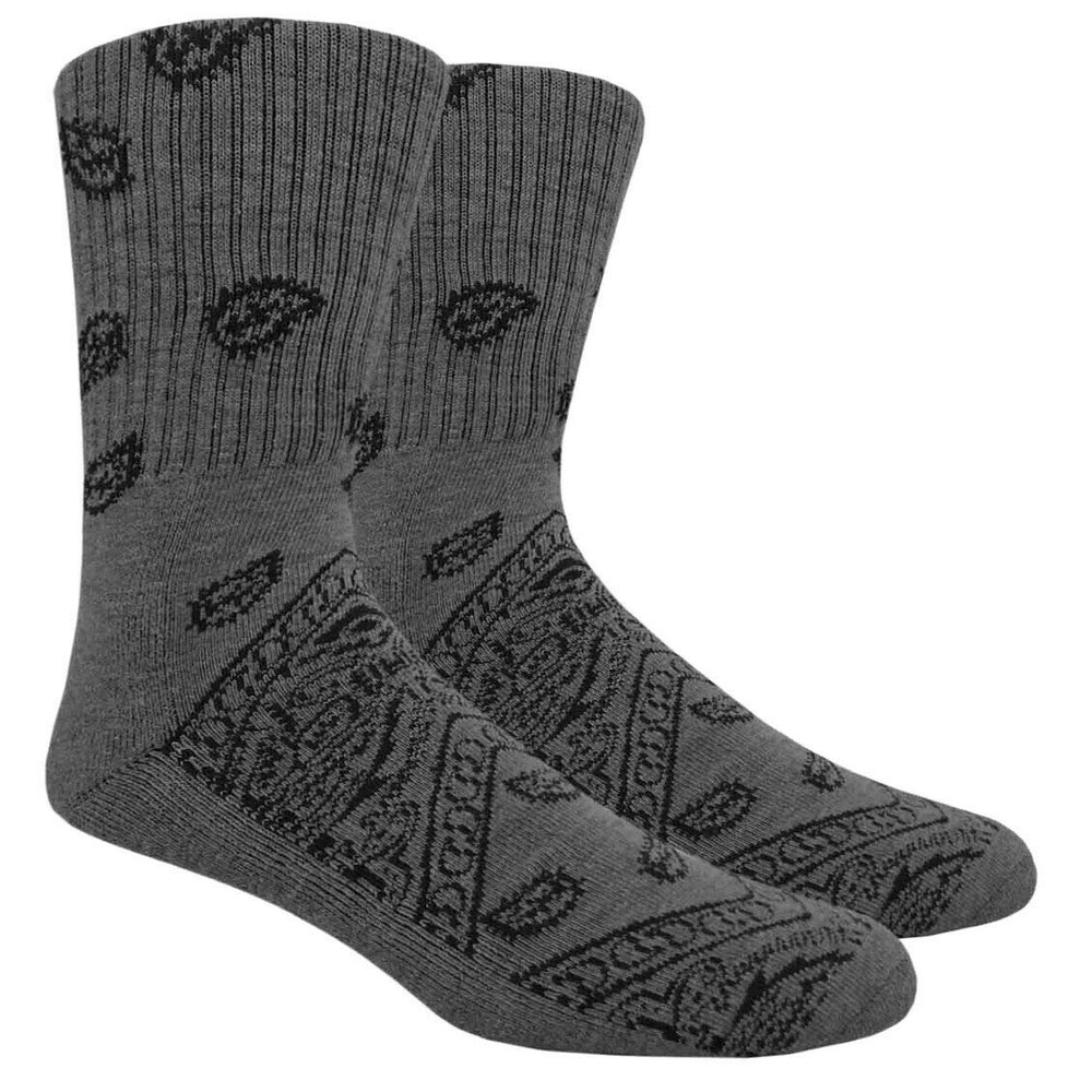 Mad Toro Paisley Bandana Crew Socks (Grey Paisley Bandana)