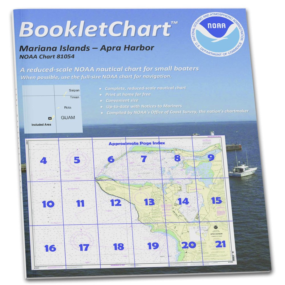 Paradise Cay Publications NOAA Booklet Chart 81054: Mariana Islands Apra Harbor: Guam