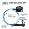 XM SURF MORE Premium Surfboard Leash, 6ft, Made in USA, Ultra Comp Cord Thickness (0.200in Thick), Key Pocket, Unbreakable Swivels, Detachable Railsaver, Red Leash, Black Strap view 2