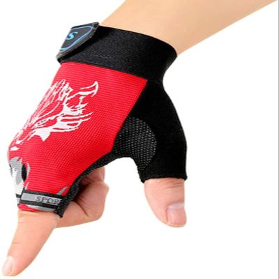 Kids Half Finger Cycling Gloves Sport Gloves Children Non-Slip Gel Short Gloves Shockproof Fingerless Mitts Breathable UV Protection Outdoor Gloves for Boys Girls Biking Riding Camping Hiking