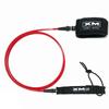XM SURF MORE Premium Surfboard Leash, 5.5ft, Made in USA, Ultra Comp Cord Thickness (0.200in Thick), Key Pocket, Unbreakable Swivels, Detachable Railsaver, Red Leash, Black Strap view 1