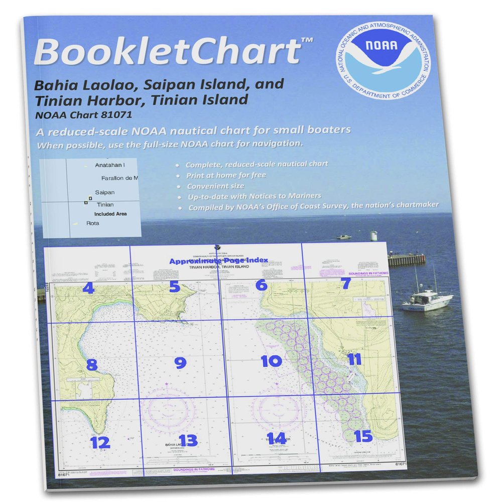 Paradise Cay Publications NOAA Booklet Chart 81071: Commonwealth of The Northern Mariana Islands Bahia Laolao, etc.