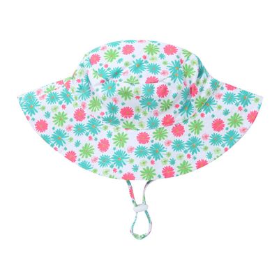 dPois Baby Sun Hat Summer Beach Hat UPF 50+ Sun Protection Cap Kids Boys Girls Wide Brim Bucket Hat Blue S