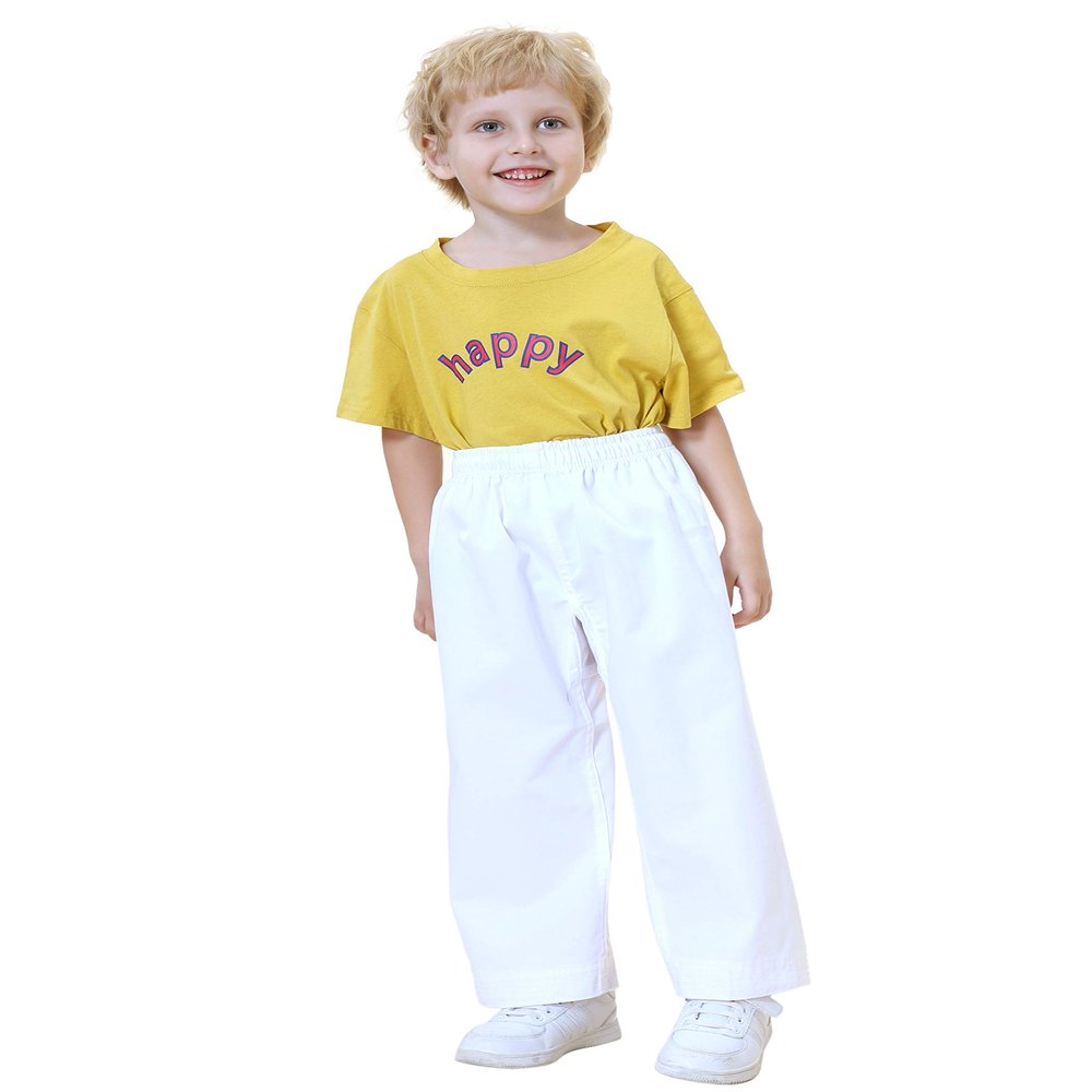 TopTie Adult Kids Karate Pants - Martial Arts Student Gi - White - Size 000