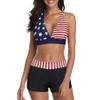 Zando Women's Bikini Swimsuits for Women Two Piece Bathing Suits Push Up Bikini Top with Boyshort Athletic Swimwear Ladies Swimsuits Bikinis B American Flag S (fits US 2-4) view 1