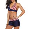 Zando Women's Bikini Swimsuits for Women Two Piece Bathing Suits Push Up Bikini Top with Boyshort Athletic Swimwear Ladies Swimsuits Bikinis B American Flag S (fits US 2-4) view 2