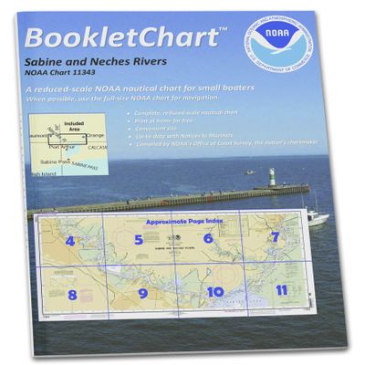 Paradise Cay Publications NOAA Booklet Chart 11343: Sabine and Neches Rivers