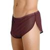 Mens Mesh Shorts See Through with Large Split Sides Sexy Sheer Boxers Underwear Coffee 2XL view 2