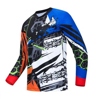 Cycling Jersey Men's Mountain Bike Motocross Jersey Long Sleeve MTB T-Shirt Downhill Tops Sports Racing Blouse Blue L