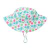 iiniim Toddler Baby Boys Girls Summer Swim Sun Hat Adjustable UPF 50+ Sunscreen Protection Wide Brim Cap Blue Flower S view 2