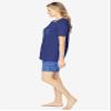 Dreams & Co. Plus Size Knit Pj Short Set - 5X, Evening Blue Pajamas view 4