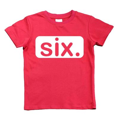 6th Birthday Shirt boy 6 Year Old boy Birthday Gift 6yr six Year Old Sixth Tshirt (Red, 6 Years)