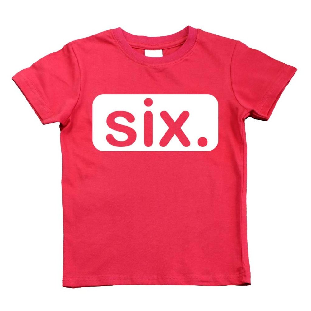 6th Birthday Shirt boy 6 Year Old boy Birthday Gift 6yr six Year Old Sixth Tshirt (Red, 6 Years)
