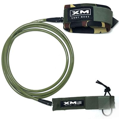 XM SURF MORE Knee/Calf Surfboard Leash 15ft., Big Wave Cord Thickness (.313 in.), Choose Length and Color, Key Pocket, Unbreakable Swivels, Detachable Railsaver, Made in USA