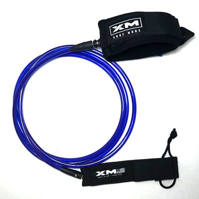 XM SURF MORE Knee/Calf Surfboard Leash 15ft., Big Wave Cord Thickness (.313 in.), Choose Length and Color, Key Pocket, Unbreakable Swivels, Detachable Railsaver, Made in USA