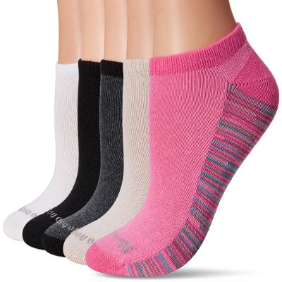 No nonsense Women's Green Threads No Show Liner Sock, 12 Pair Pack Casual Socks, Assorted 1: Black/White/Pink/Tan, One Size US