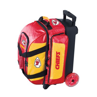 Strikeforce Bowling NFL Kansas City Chiefs Two Ball Bowling Roller Bag with Ball, Shoe and Accessory Pockets