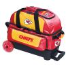 Strikeforce Bowling NFL Kansas City Chiefs Two Ball Bowling Roller Bag with Ball, Shoe and Accessory Pockets view 2